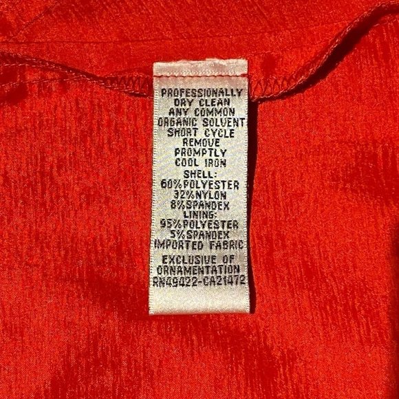 Jessica McClintock Red Asymmetrical Sheath Cocktail Dress - Picture 6 of 7